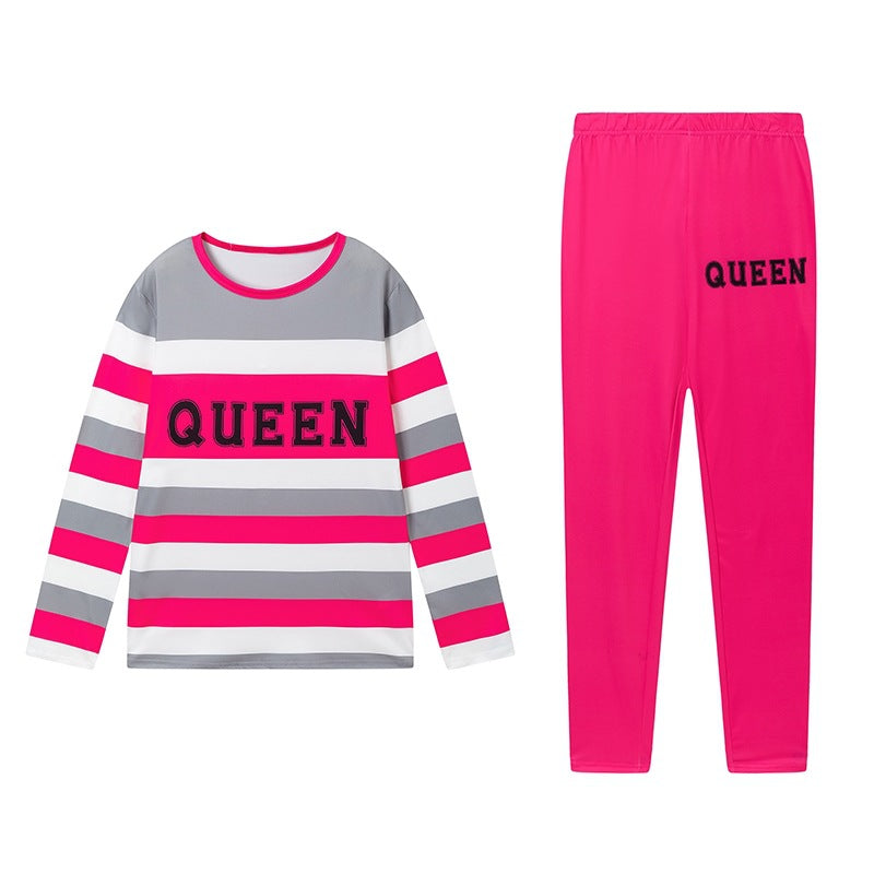 Leisure set for women with striped design and Lune London pattern