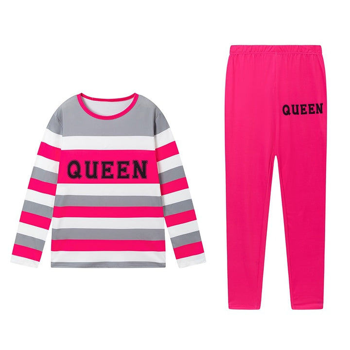 Leisure set for women with striped design and Lune London pattern