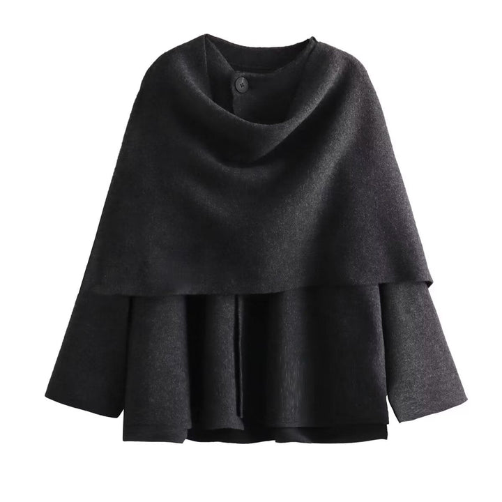Lune London | Women asymmetrical poncho-like jacket made of soft material