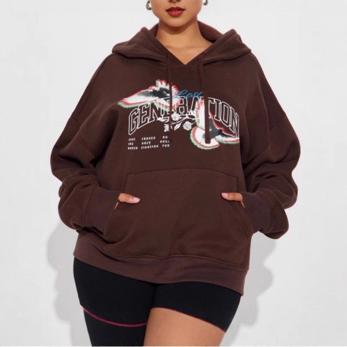 Hooded sweatshirt for women with modern graphic design Lune London