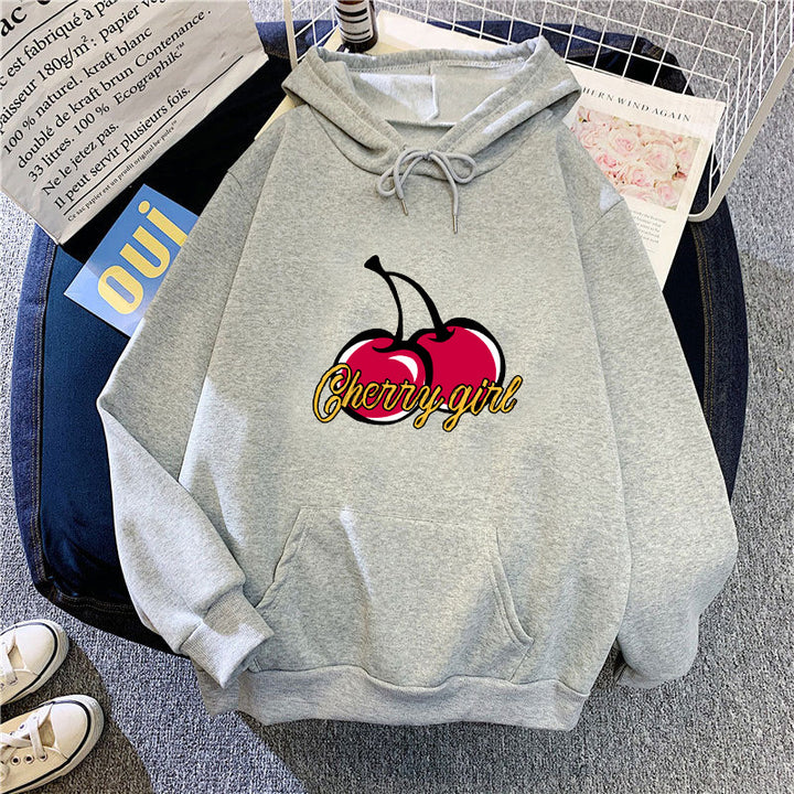 Women's hoodie with cheerful cherry motif Chic & Stil