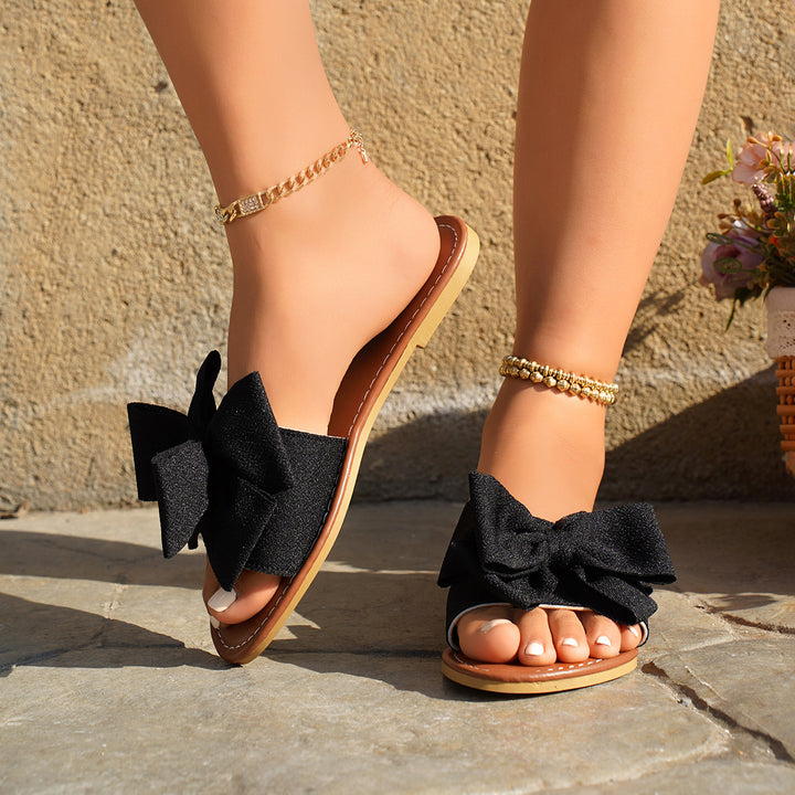 Lune London slide sandals with arc embellishments for women