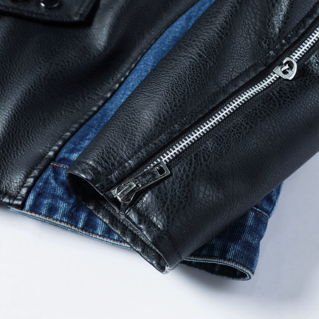 Lune London faux leather and denim jacket for men