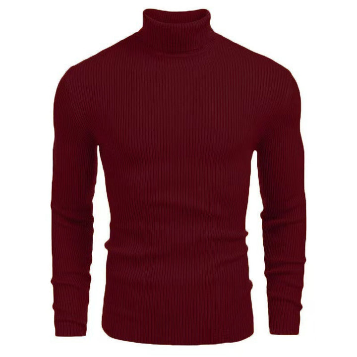 Pullover with turtleneck for men with textured ribbing pattern Lune London