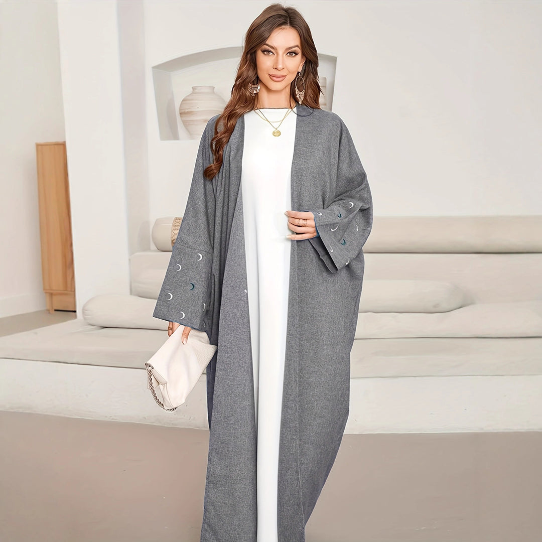 Ladies Long Kimono Jacket with Elegant Chic Details