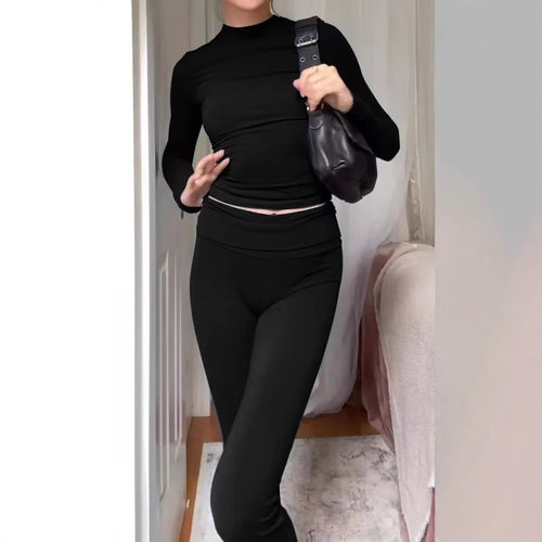 Women functional top with high collar and elastic waist Lune London