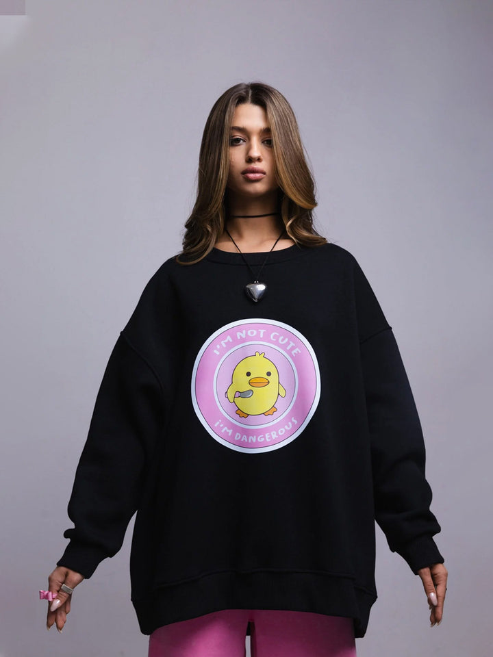 Casual sweatshirt for women with contrasting print Lune London