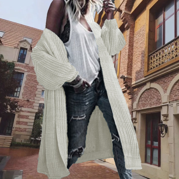 Oversized knit cardigan for women with voluminous sleeves and an open front Lune London