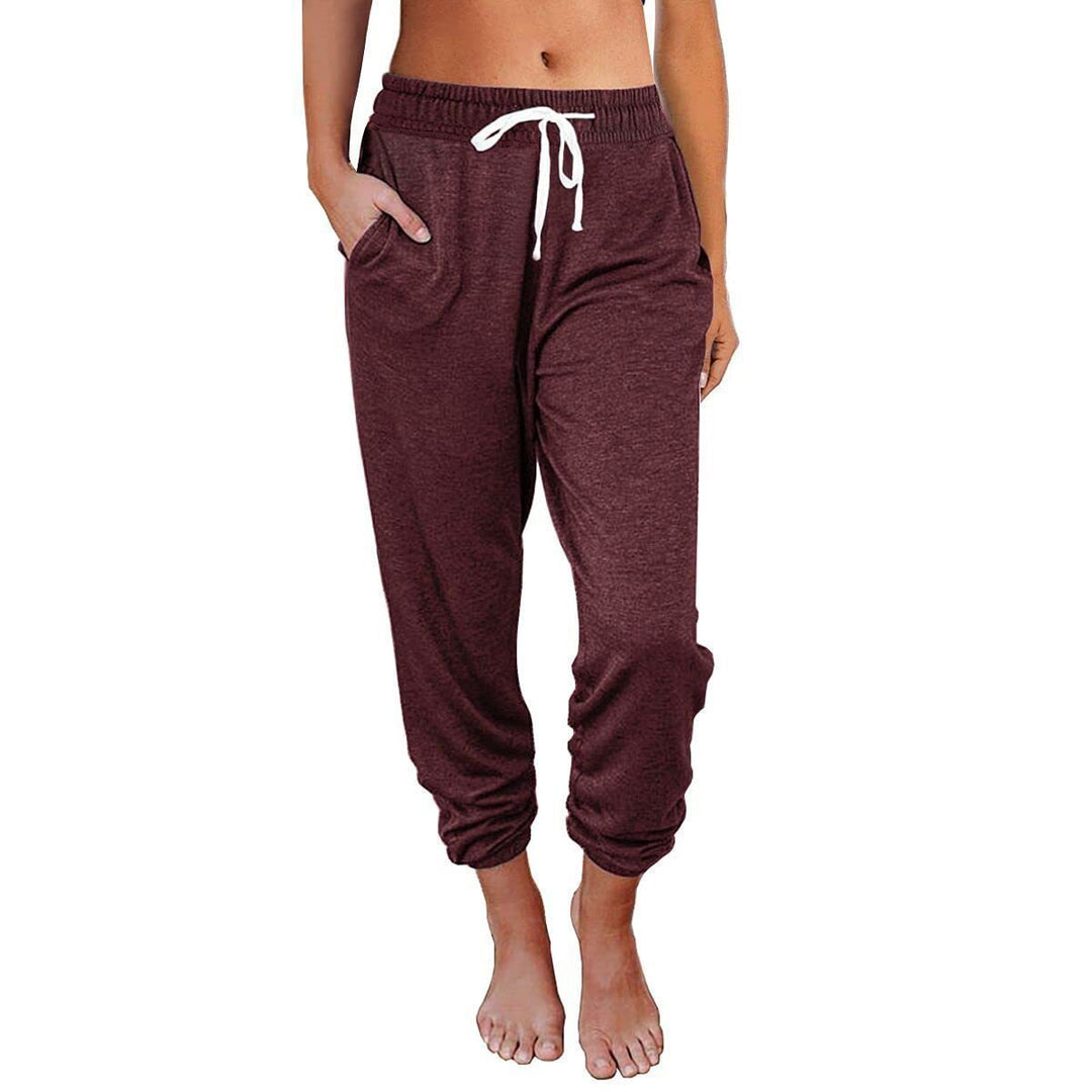 Women Comfortable and Casual Jogging Pants with Elastic Waist and Side Pockets Lune London