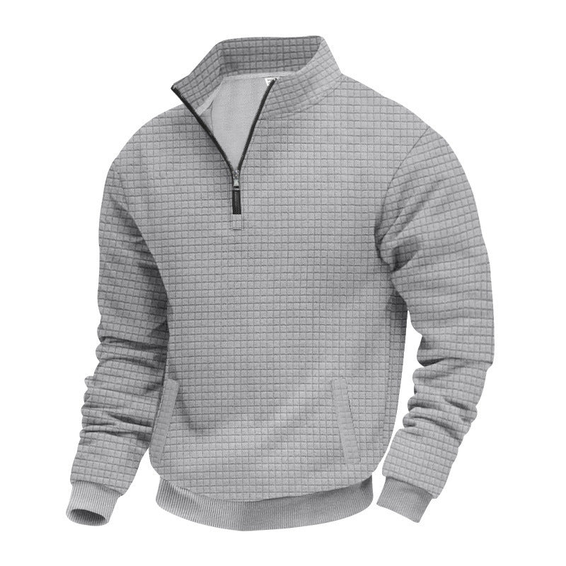 Sporty sweater for men with half-zip and practical pocket design Lune London
