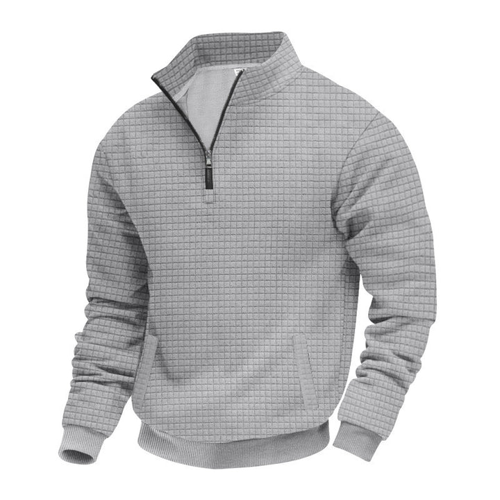 Sporty sweater for men with half-zip and practical pocket design Lune London