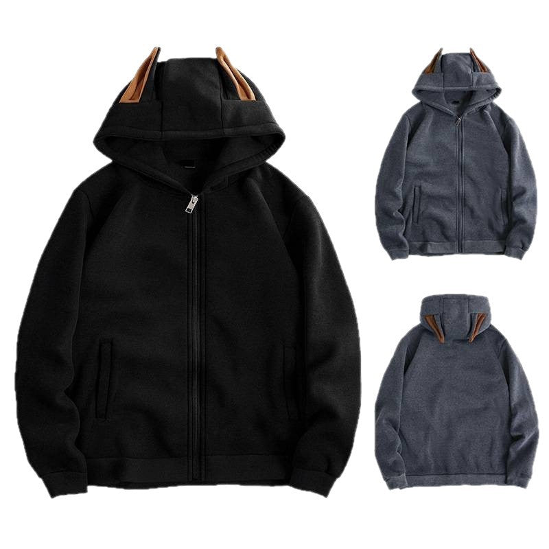 Hooded jacket for women with creative ear details and a practical zipper Lune London
