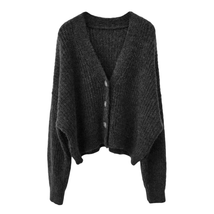 Women's knit cardigan with V-neck and high-quality button details Lune London