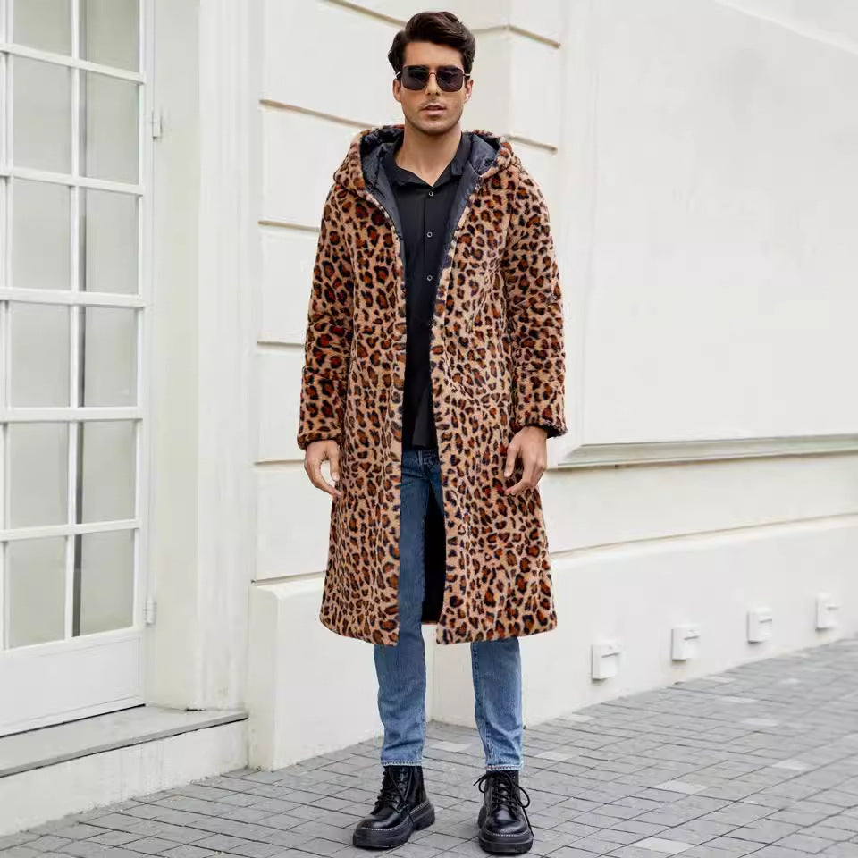Trendy long coat for men with leopard pattern Lune London