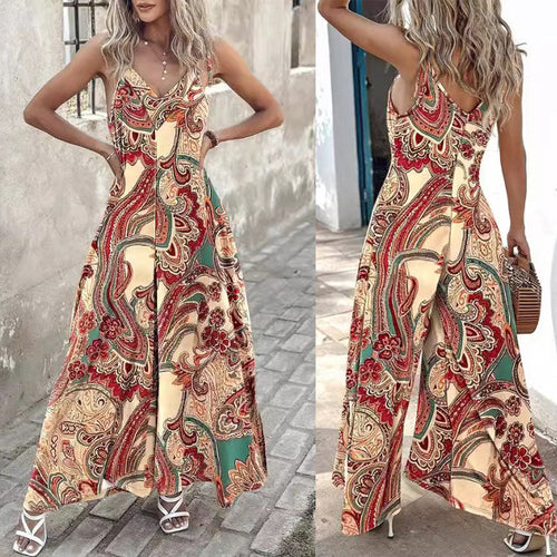 Elegant paisley silk maxi dress for women Lune London