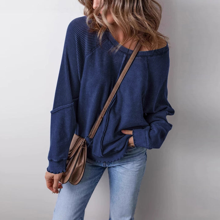 Ladies long sleeve casual t-shirt with textured design Lune London