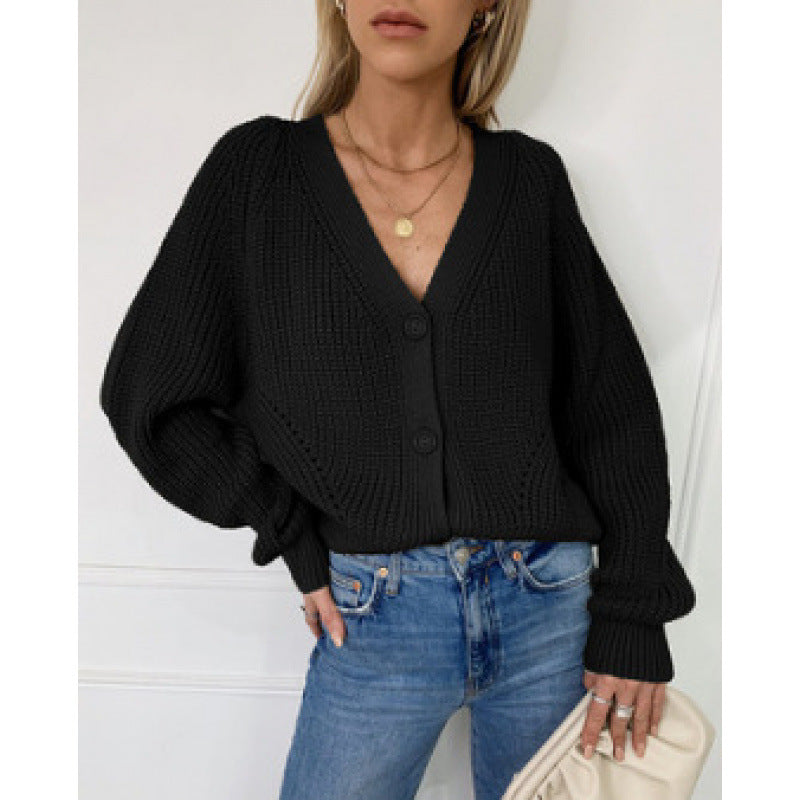Ladies Knitted Button-Cardigan Lune London
