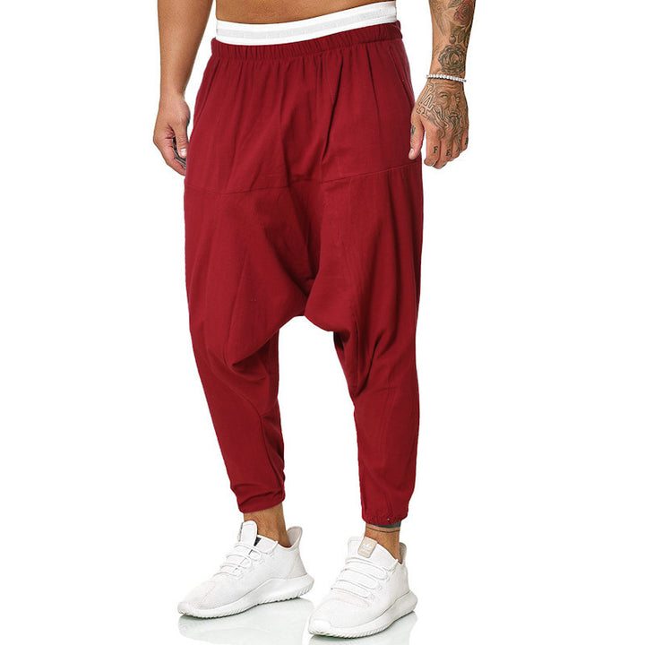Light harem pants for men with elastic waistband and side pockets Lune London