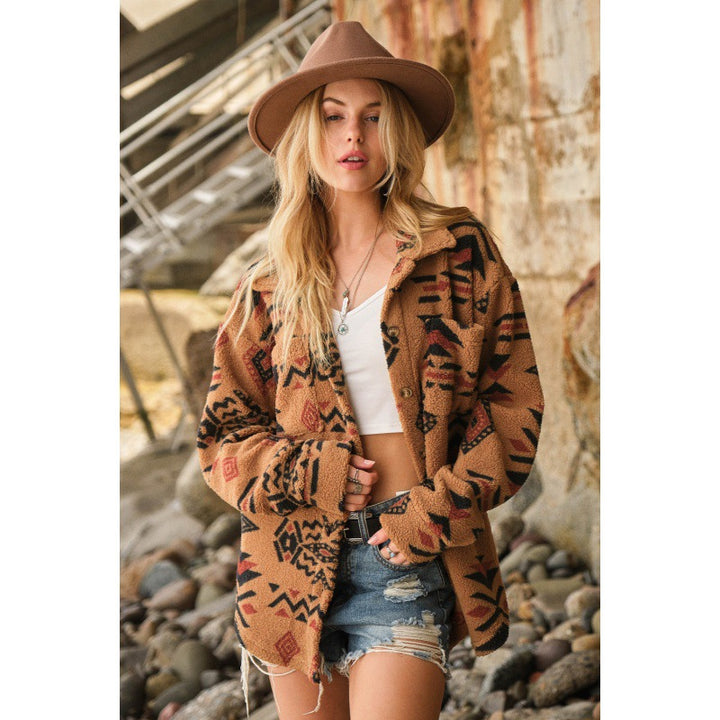 Ladies Fleece Jacket with Pattern and High Quality Structure Lune London