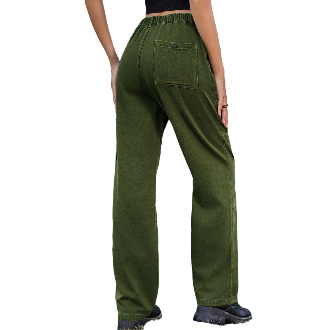 High-waisted asymmetric cut women's cargo pants Lune London