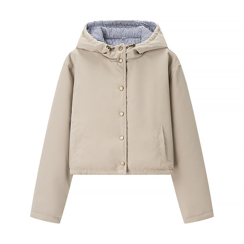 Transitional jacket for women with hood and practical pockets Lune London