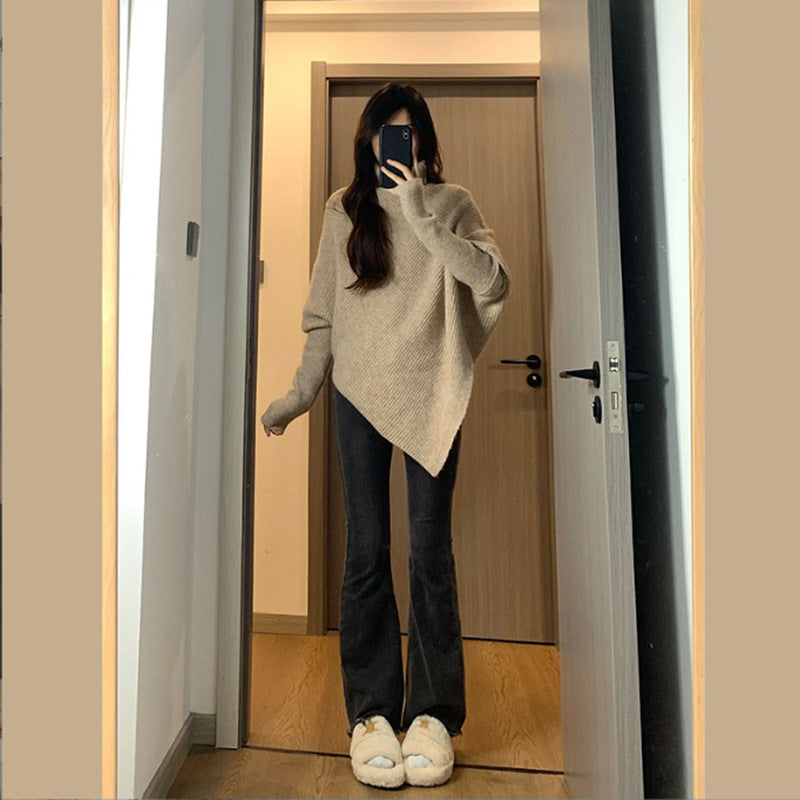 Asymmetrical knit sweater for women with a casual oversized design Lune London