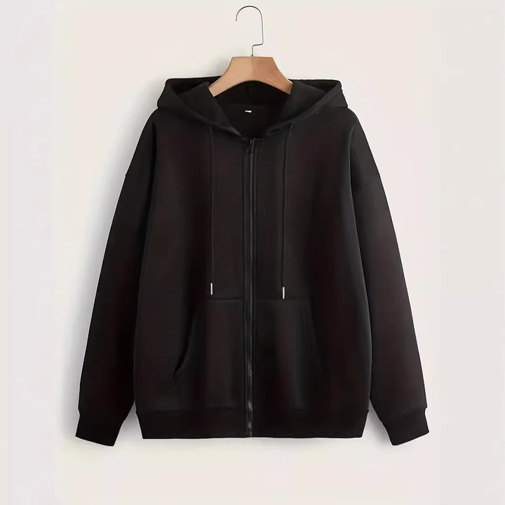 Comfortable women's hooded jacket with full zip and spacious pockets Lune London