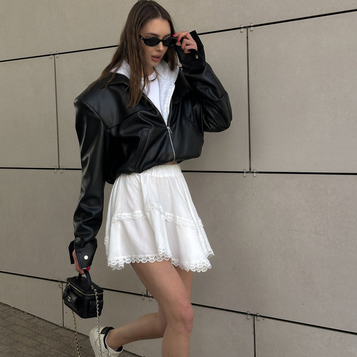 Lune London cropped leather jacket for women