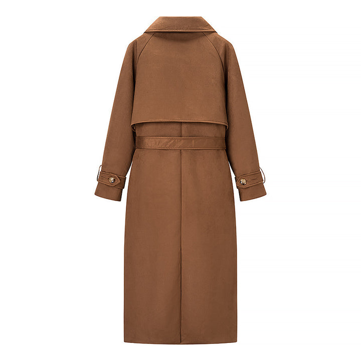Elegant faux leather trench coat for women with adjustable belt and practical pockets Lune London