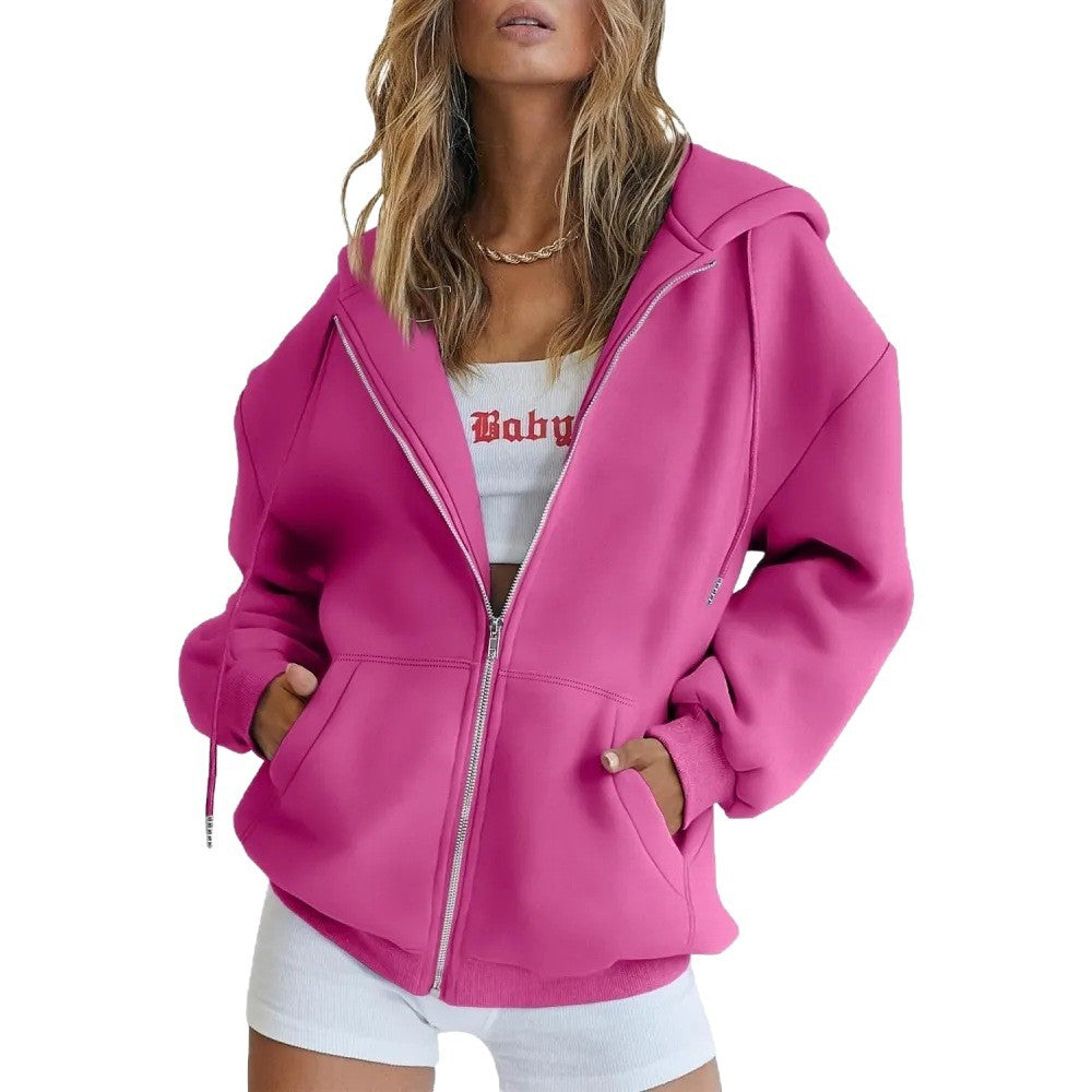 Casual hooded jacket for women with full zip Lune London