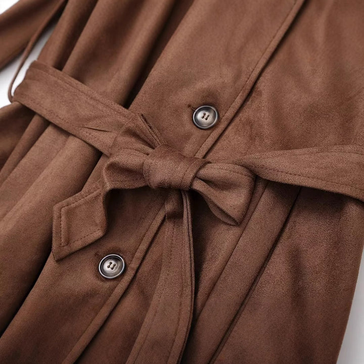 Ladies elegant high-quality suede trench coat Lune London