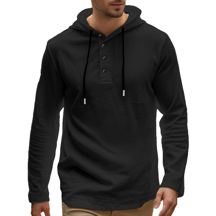 Men's Hoodie with button placket and kangaroo pocket Lune London