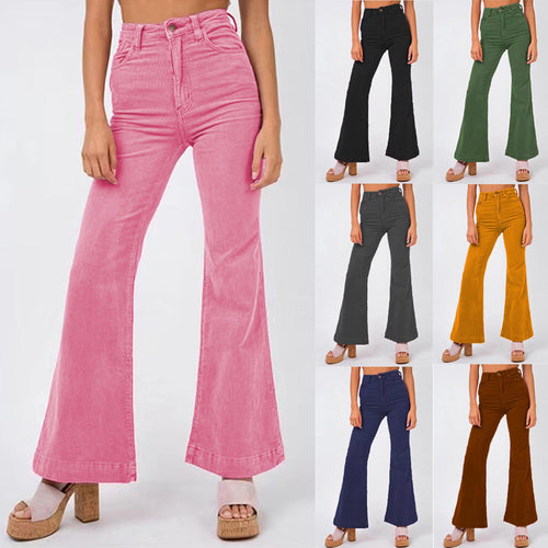 Wide high-waisted flared jeans for ladies Lune London