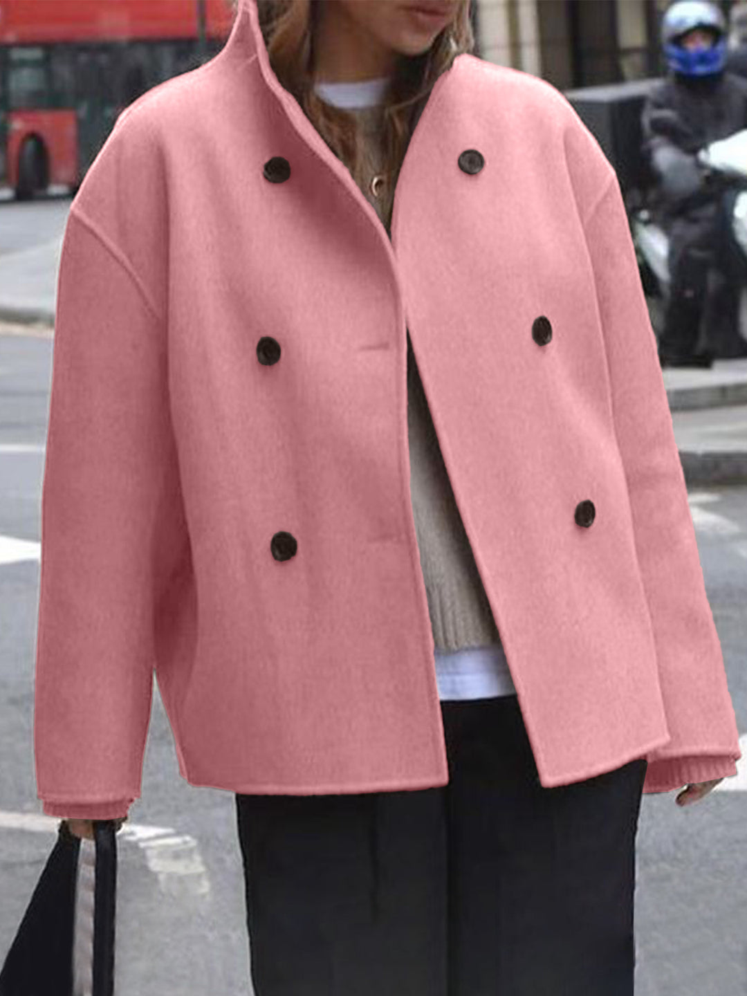 Ladies modern Oversized-wool jacket with double-breasted Lune London