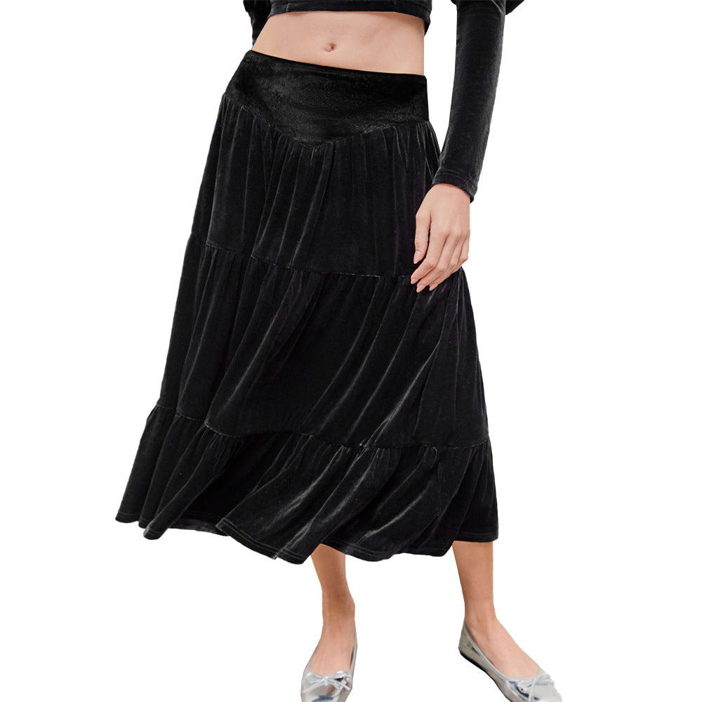 Elegant set for women consisting of a ruffle shirt and a flowy maxi skirt Chic & Stil