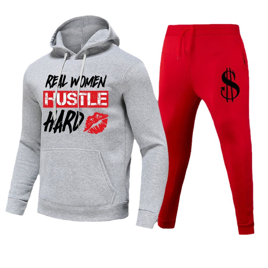 Hoodie and sweatpants set for women with motivational inscription Lune London