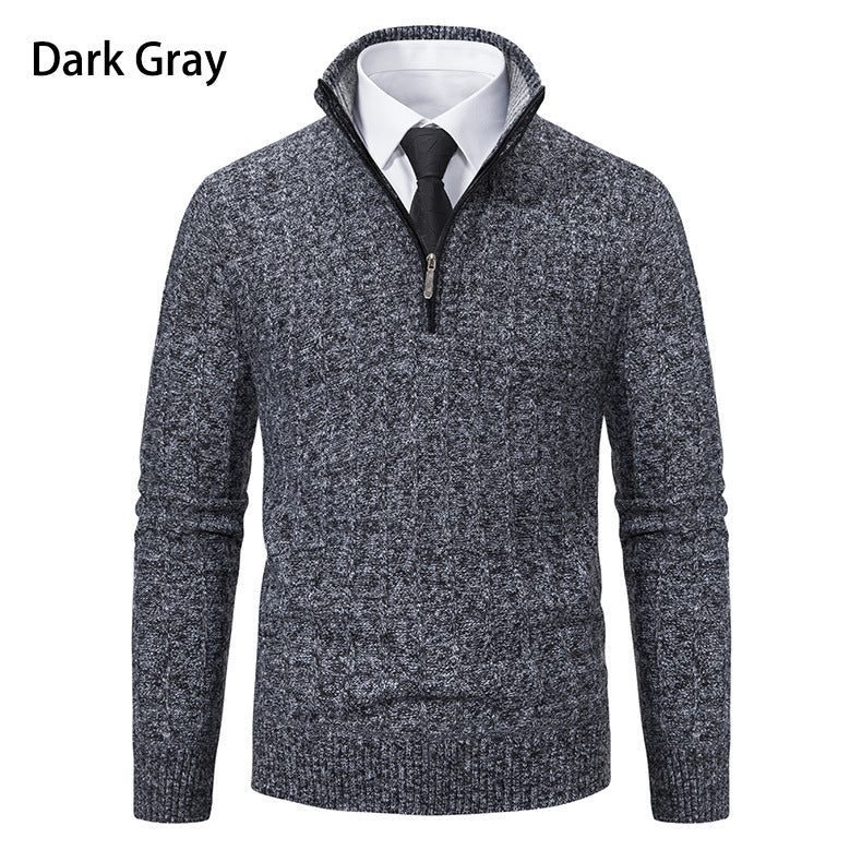 Fine knit sweater for men with zipper and structured design Lune London