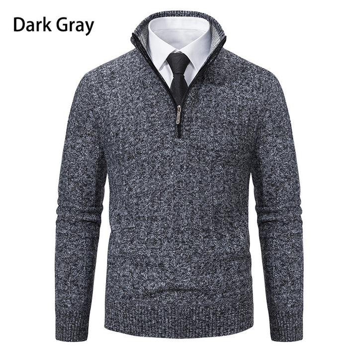Fine knit sweater for men with zipper and structured design Lune London