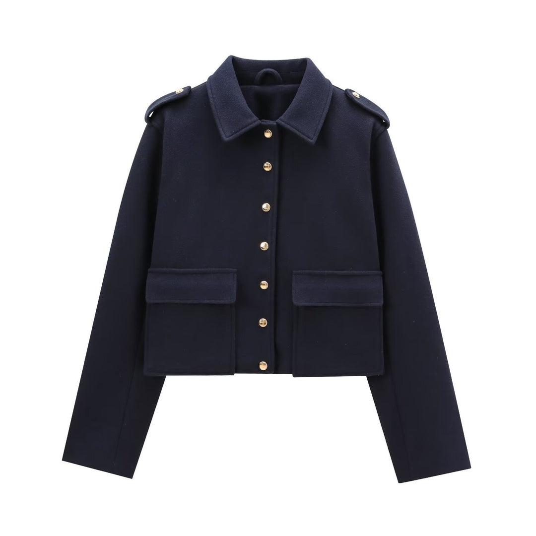 Modern wool jacket for women military style Lune London