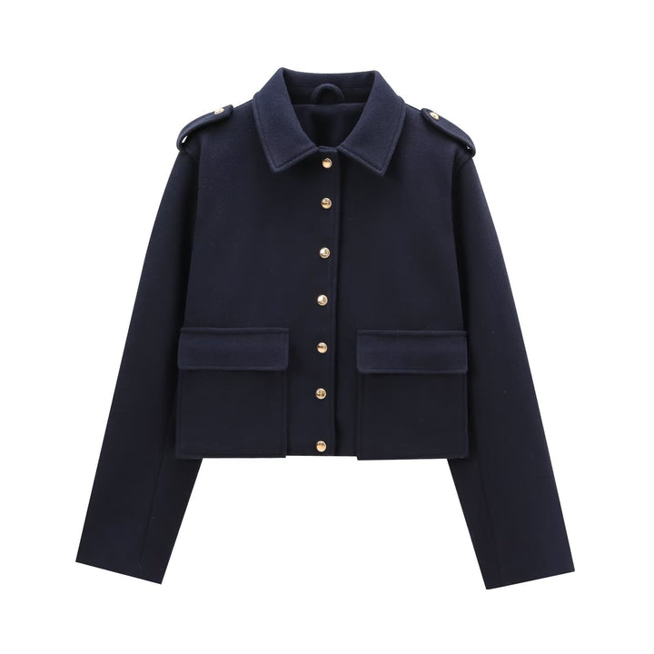 Modern wool jacket for women military style Lune London