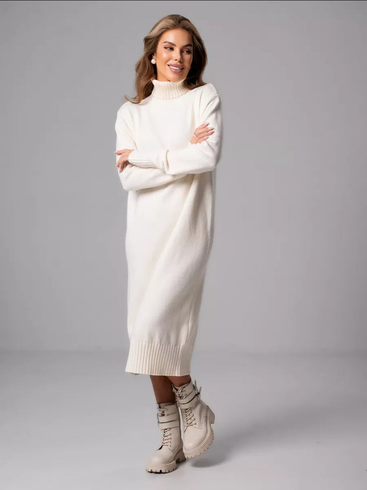Robe tricotée pour femme avec col roulé et coupe décontractée Chic & Stil