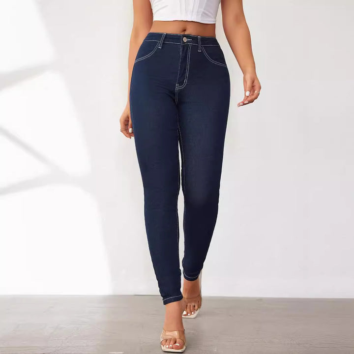 Women's Slim Fit Jeans with High Waist and Innovative Seam Design Lune London
