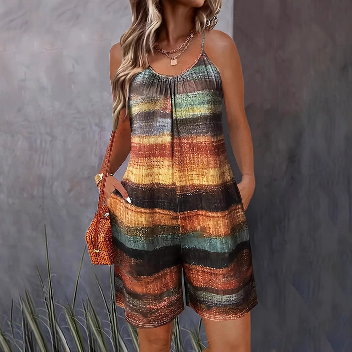 Ladies casual jumpsuit with characteristic striped pattern and practical pockets Lune London