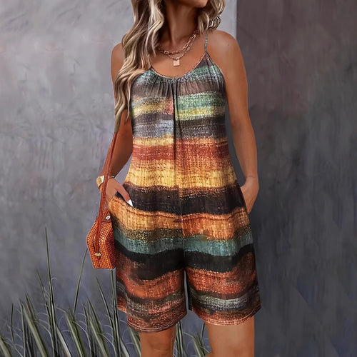 Ladies casual jumpsuit with characteristic striped pattern and practical pockets Lune London
