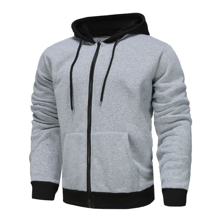 Men's Zip Hoodie with contrasting color and kangaroo pocket Lune London