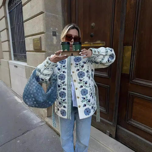 Veste bomber brodée de mode féminine Chic & Stil