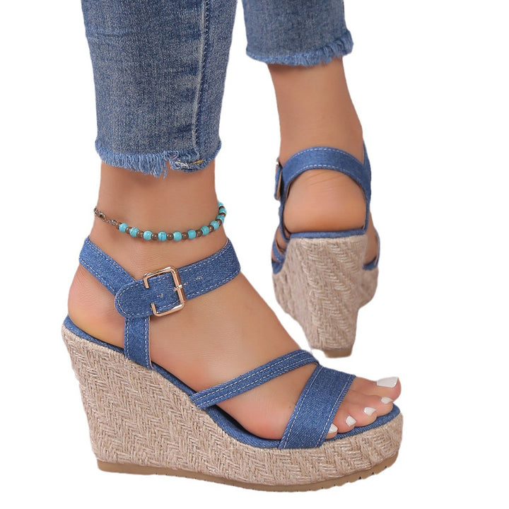 Wedge sandals for women with stylish straps Lune London