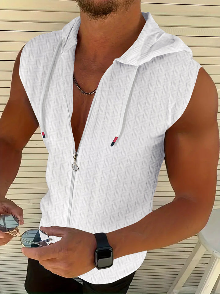 Men Completely Sleeveless Zip-Up Hoodie Lune London