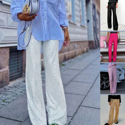 Women's Glamorous Sequin Pants Lune London