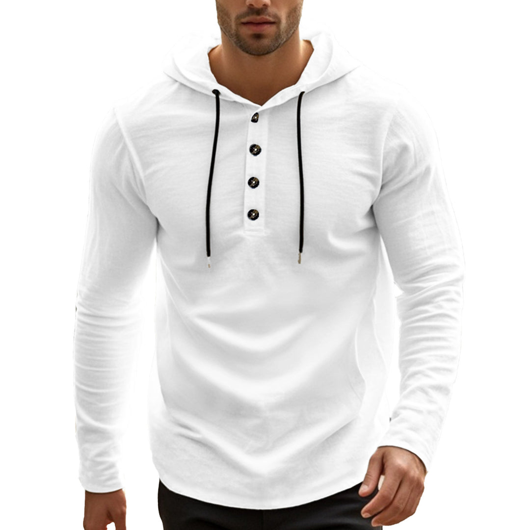 Men's sporty hoodie with button placket and functional pockets Lune London